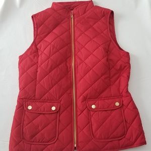 Vest - Red with Gold Zipper and Buttons
